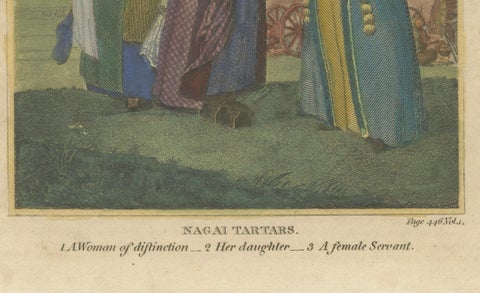 Nagai Tartars, Traditional Dress of Women of Distinction, c.1810 Engraving, close-up 1