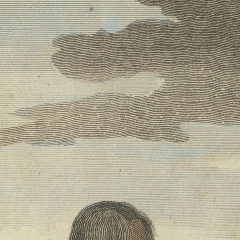 Californian Woman in Deerskin Dress, Indigenous Portrait, Engraving 1780, close-up 4
