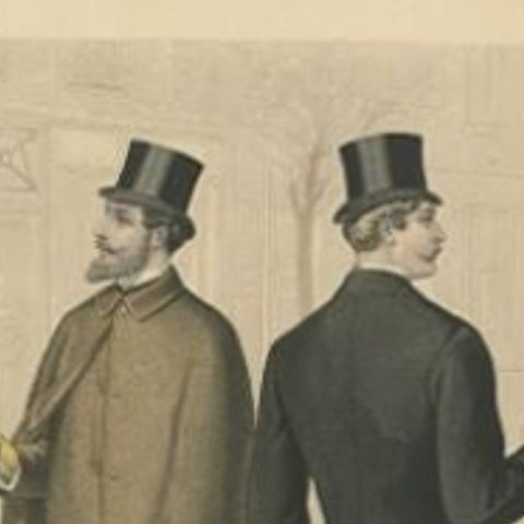 Hand-Colored Antique Fashion Print, Published in November, 1882, close-up 1