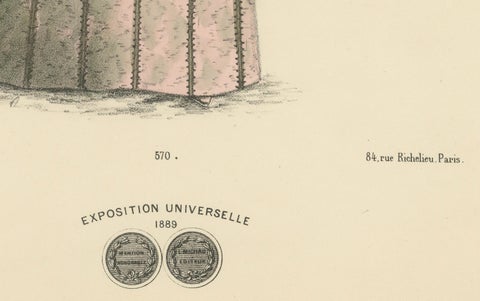 A Lithograph of Fashion Elegance at the Exposition Universelle, 1889, close-up 2