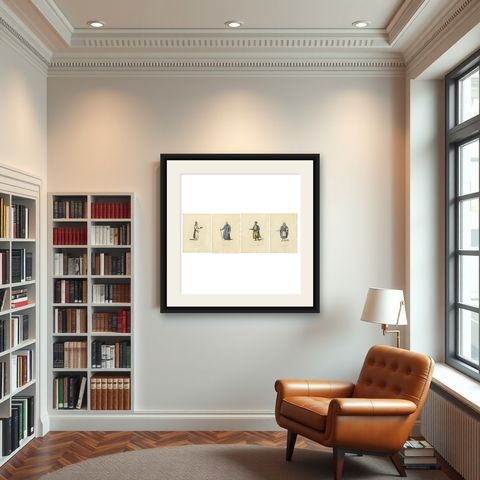 Ethnic Tapestry of 19th Century Russia: A Visual Anthology of Traditional Attire, shown framed in a room
