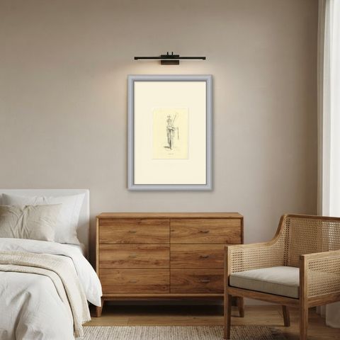 Herald of Timor, Antique Wahlen Costume Print, 1843-1844, shown framed in a room