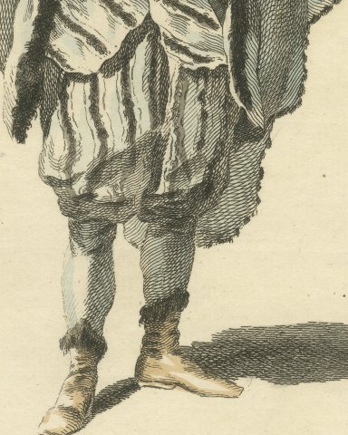 Selim in the Tragedy of Barbarossa, Georgian Stage Costume, Jefferys Print, 1757, close-up 3