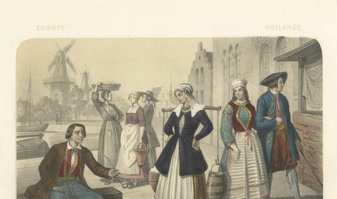 Dutch Regional Costumes, North Holland and Zuyderzee Figures, c.1845, close-up 5
