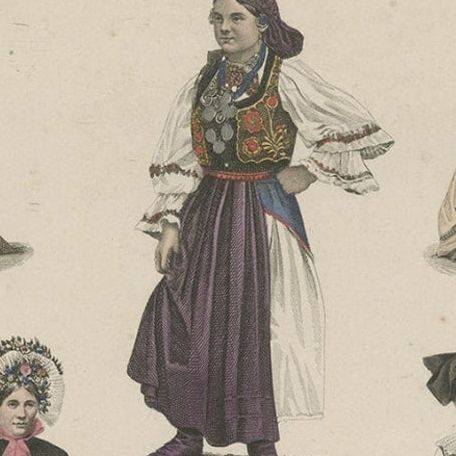 Old Prints of Costumes of Hungary, Tyrol, Sweden, Romania, Holland, Etc., Ca1875, close-up 2
