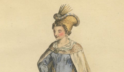 Thessalonian Bride Costume Print - Ottoman Dress Engraving, Jefferys, 1749, close-up 1