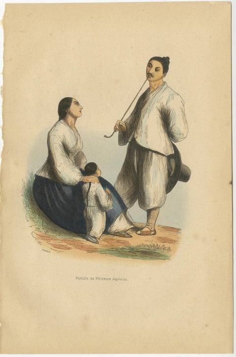 Vibrant Handcolored Depictions of Japanese Costumes from 1844, view 7
