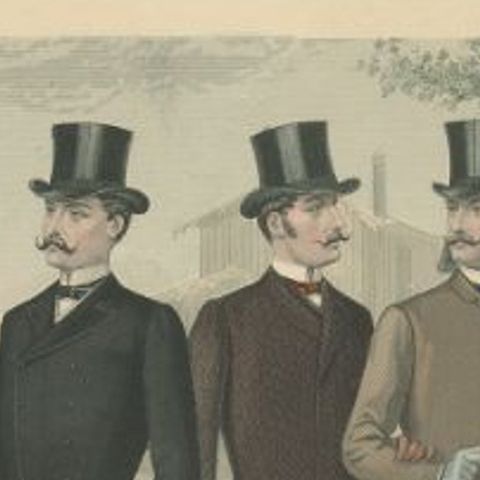 Antique Print of Fashion in April 1886 by Klemm & Weiss, circa 1900, close-up 1
