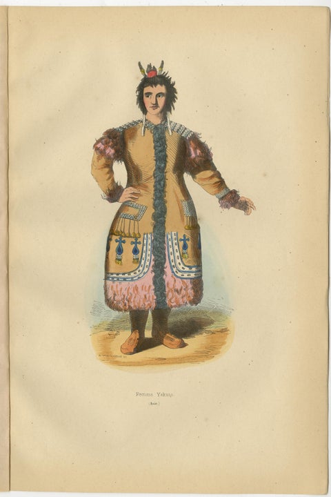 Yakut People in Traditional Attire, 1844 Handcolored Lithographs, view 3