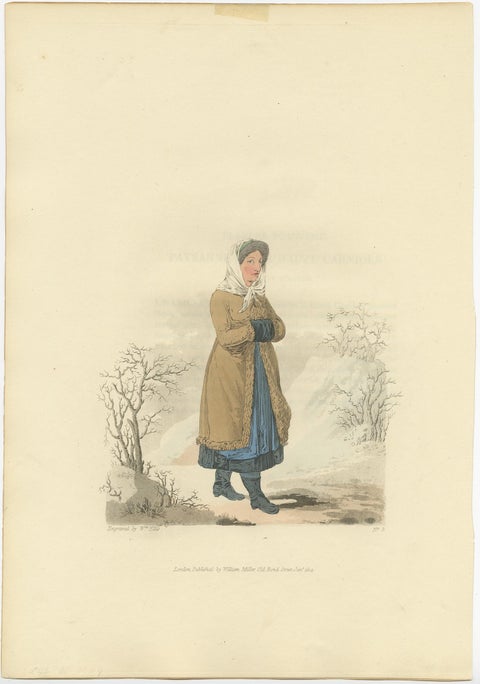 Old Print of a Countrywoman of Upper Carniola, Slovenia, Eastern Europe, 1804, view 2