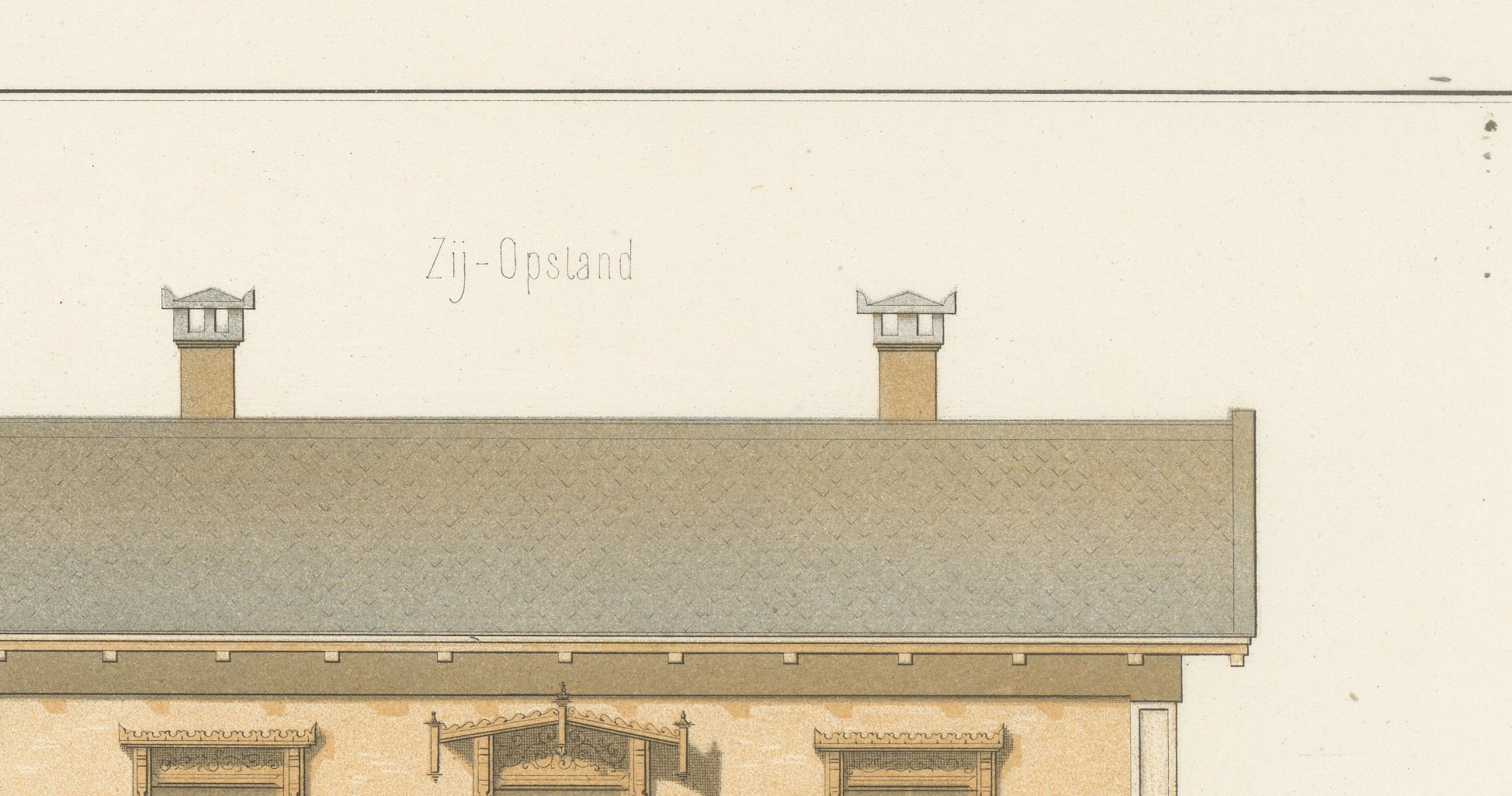 Swiss Chalet Villa by Springer, Dutch Architecture Print, Leliman, 1865-1866, view 3