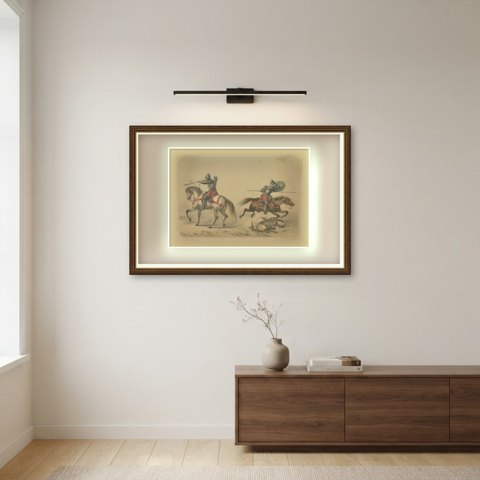 Spanish Mounted Crossbowman and Lancer by Villegas, Clonard Album, 1861, shown framed on a wall