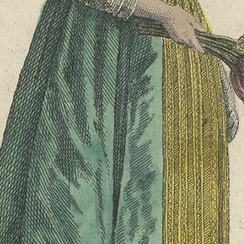 Rare Hand-Colored Engraving of an English Lady, Wearing a Spring Dress, 1805, close-up 3