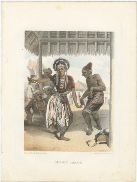 Title: Antique Javanese Costume Lithographs, Set of Five by F. Hardouin, c.1840, view 5