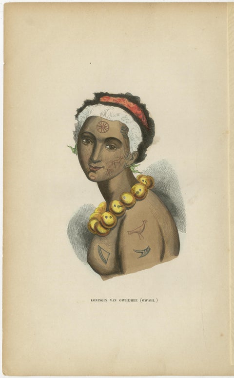 Antique Pacific Islanders & Polynesian Costume Prints, Set of 10, c.1852, view 7