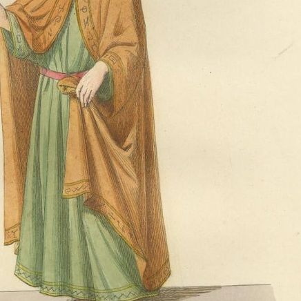 Florentine Grace, Jewish Scholar & Renaissance Notary in Costume, Print of 1845, close-up 1
