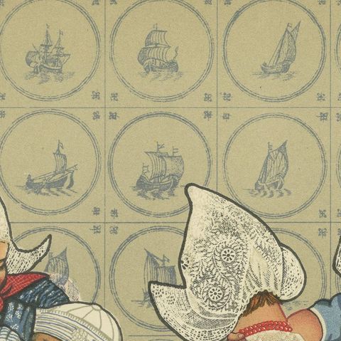 Charming Vintage Print, Women & Children of Volendam in Traditional Dress, 1932, close-up 6
