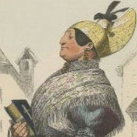 Antique Costume Print of a Farmer's Wife from the Region of Traunkreis, c.1880, close-up 1