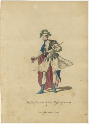 Comus in Milton's Masque of Comus, Georgian Stage Costume, Jefferys Print, 1757, view 2