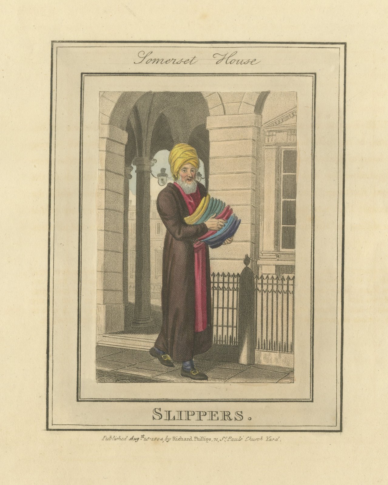 Slipper Seller at Somerset House, Cries of London, 1804