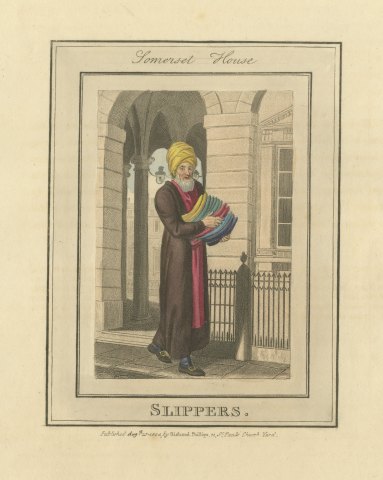 Slipper Seller at Somerset House, Cries of London, 1804