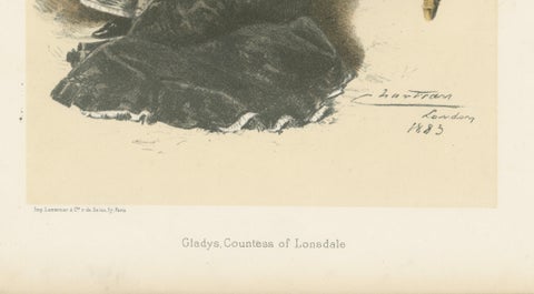 Elegant Victorian Society Portrait, Gladys, Countess of Lonsdale 1883, close-up 3