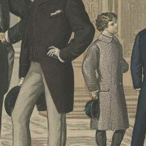 Decorative Antique Fashion Print, 1878, close-up 2