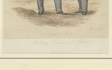 Military Costumes of Baden, Fusilier, Sharpshooter & Grenadier, c.1830–1840, close-up 4