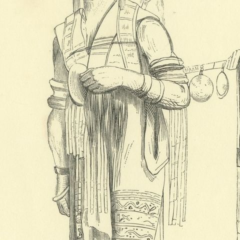 Herald of Timor, Antique Wahlen Costume Print, 1843-1844, close-up 3