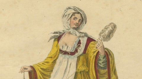 Antique Costume Print Young Lady of Argentiera Archipelago by Jefferys, 1749, close-up 5