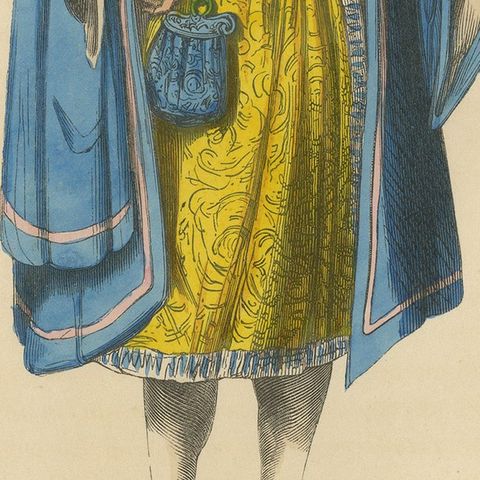 Lord Beaumont in Courtly Attire, Costume Di Moyen Age, 1847, close-up 6