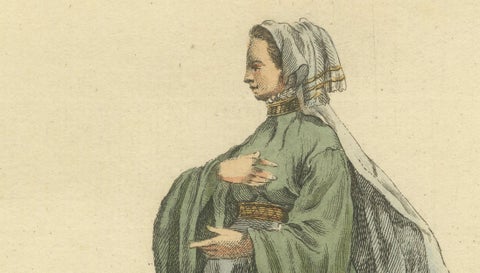 Grand Tour Italian Costume Prints, Naples & Ischia Ladies, Set of 2, 1749, close-up 4