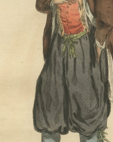 Country Man near Nuremberg in Red Waistcoat and Brown Coat, 1755, Jefferys 1757, close-up 2