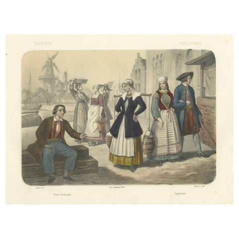 Dutch Regional Costumes, North Holland and Zuyderzee Figures, c.1845