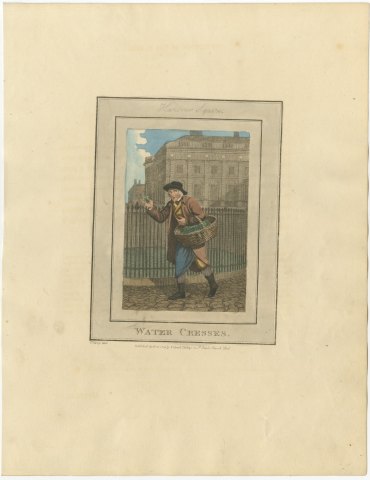 Watercress Seller in Hanover Square, Cries of London, 1804, view 2