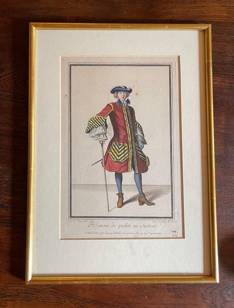 Copper Engraving Depicting the High Quality of the Fashion Under Louis XIV, 1684, view 2