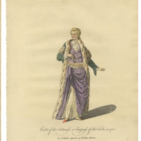 Set of 6 Ottoman Costume Prints, Hand-Colored Engravings, 1767, close-up 1