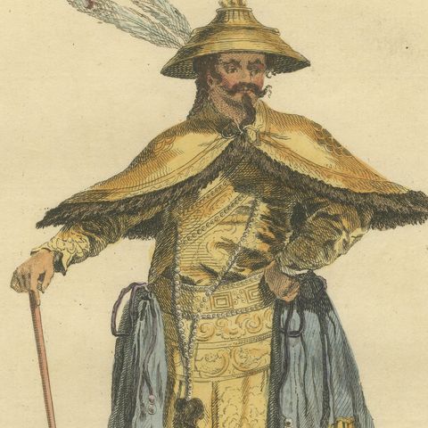 Emperor of China in Imperial Court Dress, Antique Print, Jefferys 1749, close-up 6