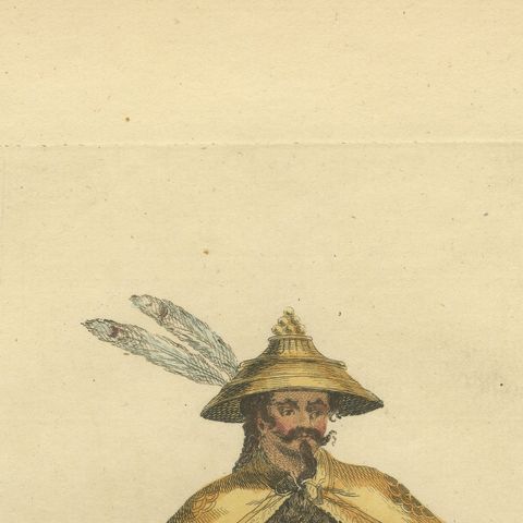 Emperor of China in Imperial Court Dress, Antique Print, Jefferys 1749, close-up 5