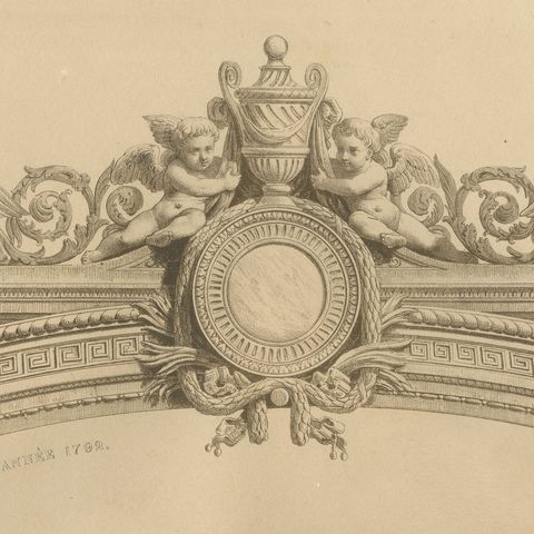 Louis XVI French Court Costume Lithograph, 1792, Published 1847, close-up 1