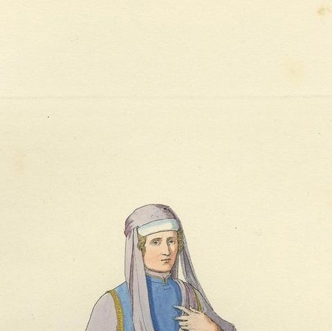 Antique Print of a Nobleman from Florence, 15th Century, by Bonnard, 1860, close-up 1