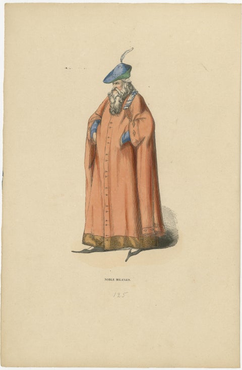 The Stature of a Milanese Noble: An Lithographic Artistic Depiction, 1847, view 2