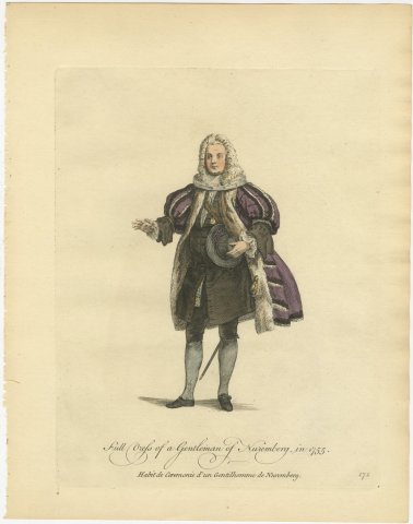 Gentleman of Nuremberg in Full Dress with Wig and Fur Gown, 1755, Jefferys 1757, view 2