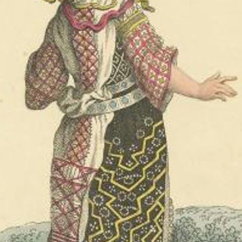 Antique Costume Print of a Woman of Finland in Her Holiday Dress, 1811, close-up 2