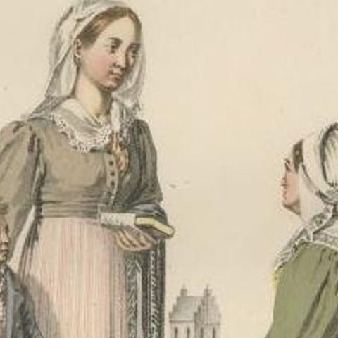 Antique Costume Print of Allerum in Sweden, c.1864, close-up 1