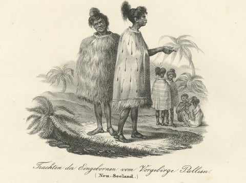 Costumes of the Indigenous People, Cape Palliser & Cook Strait, New Zealand 1836, close-up 3
