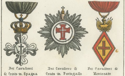 Knights of Santiago and Alcantara with Badges of Knightly Orders, 1842, close-up 2