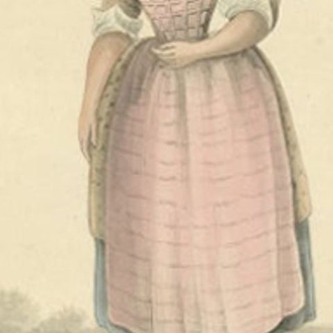 Antique Costume Print of a Dutch Woman from Broek in Waterland, 1817, close-up 2
