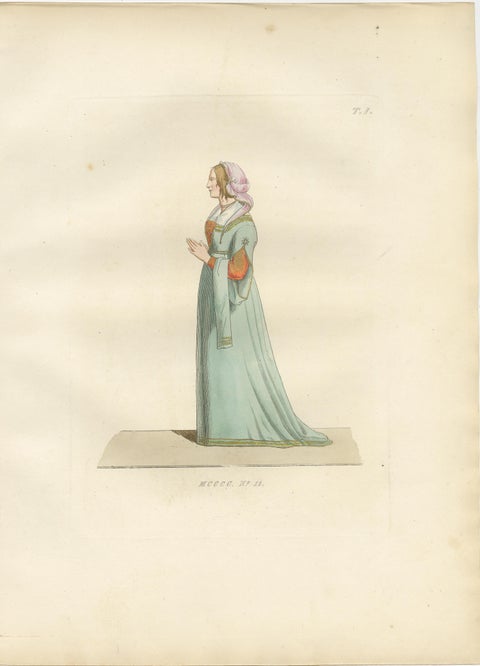 Italian Elegance and Armor in 15th Century Costume Prints, Published in 1845, view 2