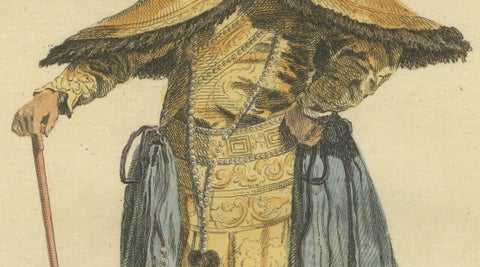 Emperor of China in Imperial Court Dress, Antique Print, Jefferys 1749, close-up 3